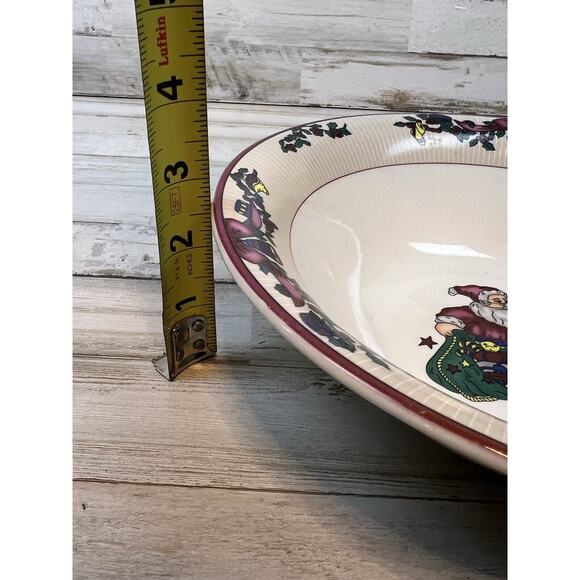 Vtg GEI Design Christmas Holiday Santa Serving Bowl 9.25" Vegetable Side - Picture 5 of 5